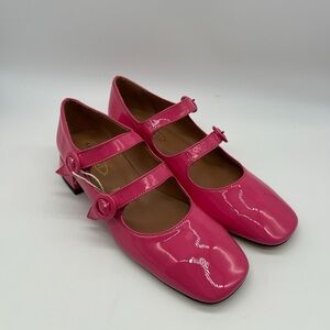 Bianca Di Pink Leather Buckle Pumps